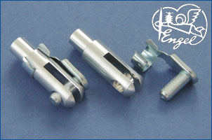 Alu-Gabelköpfe m.Federklappbolzen M3, 2 Stk. 