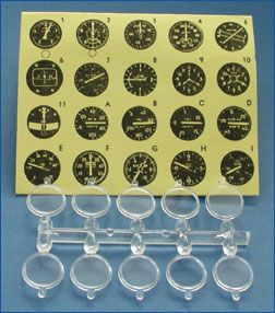 Cockpit-Instrumente M1:5 m.Gläsern 