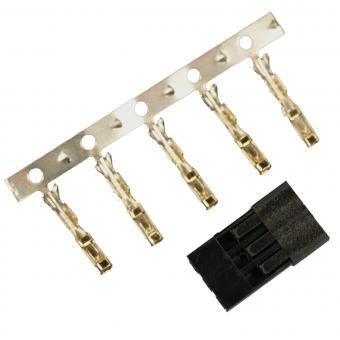 Servo connector KIT GOLD <FEMALE> for Graupner/JR/Hitec <B>FEMALE</B>, 5 pcs. 