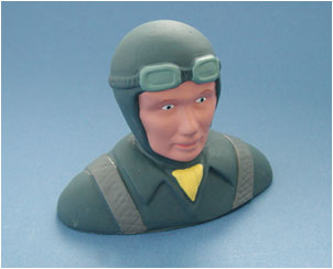 Pilotenbüste bemalt   56x70mm 