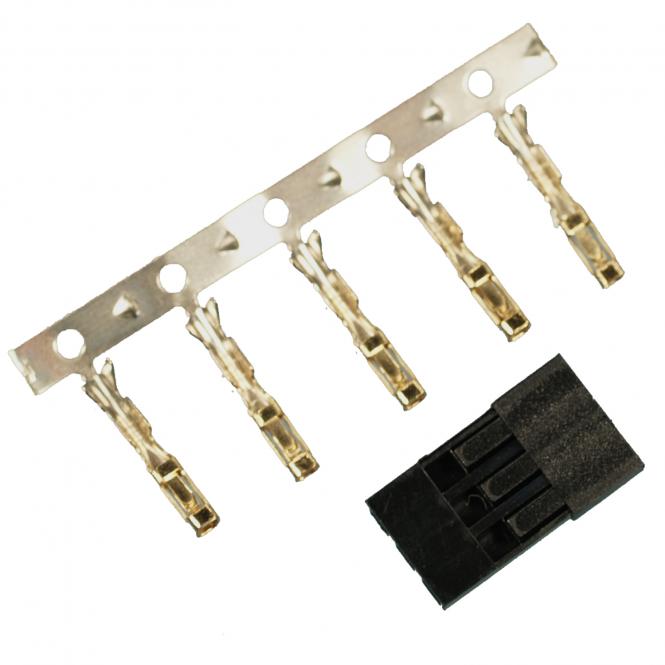 Servo connector KIT GOLD <FEMALE> for Graupner/JR/Hitec <B>FEMALE</B>, 5 pcs. 