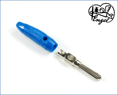 Büschelstecker 4 mm BLAU Schraubanschluss 