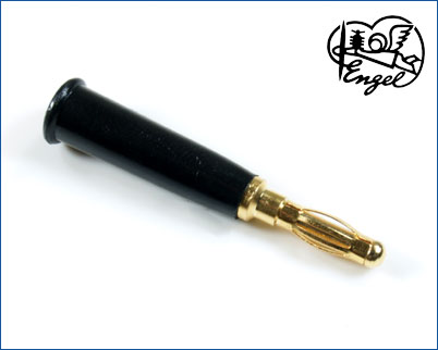 Büschelstecker GOLD 4 mm SCHWARZ Lötanschluss 