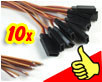 Buchsenkabel 0,14mm² GOLD Graupner Futaba Hitec, 10 Stk. 