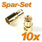 Goldkontakt Stecker + Buchse 6 mm, 10 Paar 